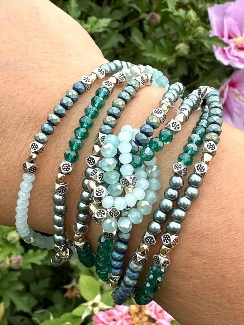 Park Lane Multi-Green Beaded Bracelet Collection